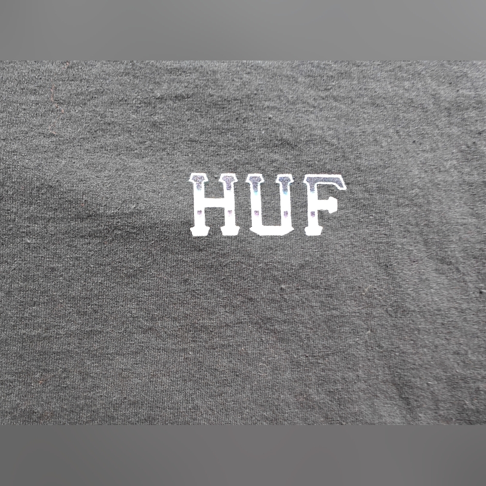 Huf Black Long Sleeve Shirt with Blue Rose Design - Picture 6 of 10